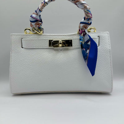 Borsa Mini Kelly foulard - Bianco