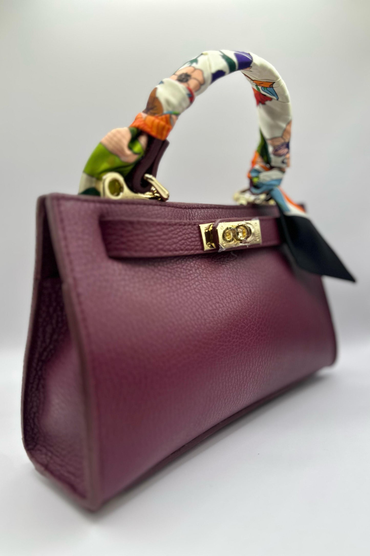 Borsa Mini Kelly foulard - Bordeaux