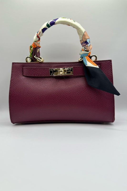 Borsa Mini Kelly foulard - Bordeaux