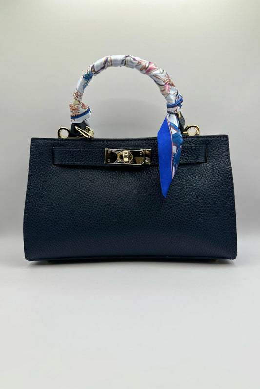 Borsa Mini Kelly foulard - Blu Navy