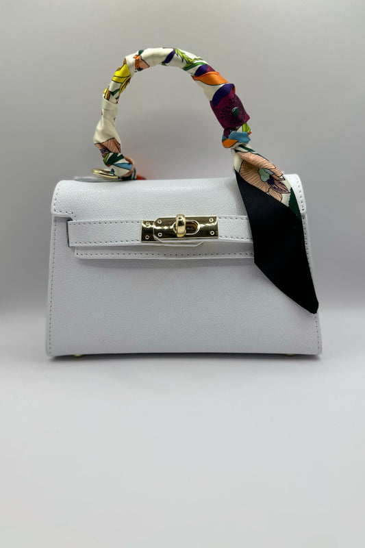 Borsa Mini K foulard - Bianco