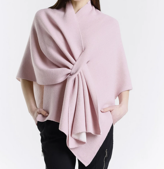 Poncho rosa antico/beige