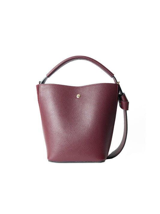 Carro Positano Italian Leather Bucket Bag | IMINGLOBAL Pinkbeige