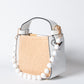 Borsa pelle e rafia - Bianco