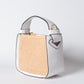 Borsa pelle e rafia - Bianco