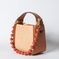 Borsa pelle e rafia - Cuoio