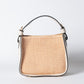 Borsa pelle e rafia - Beige
