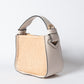 Borsa pelle e rafia - Beige
