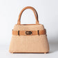 Borsa Nina pelle e rafia - Cuoio