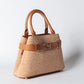 Borsa Nina pelle e rafia - Cuoio