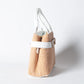 Borsa Nina pelle e rafia - Bianco