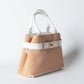 Borsa Nina pelle e rafia - Bianco