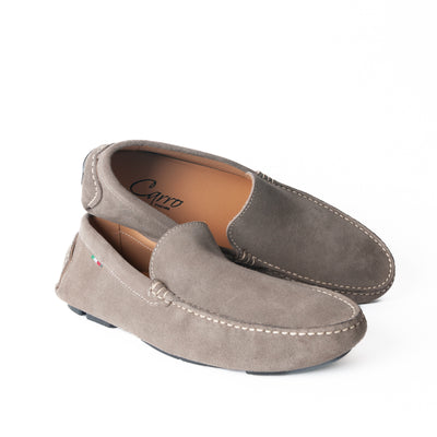 Mocassino basic in camoscio - Tortora