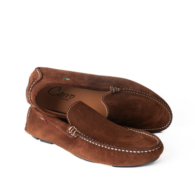 Mocassino basic in camoscio - Bruciato